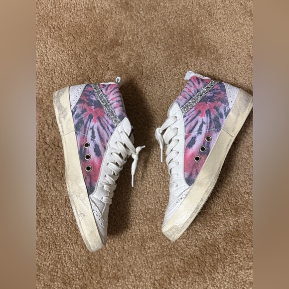 Golden Goose MIDSTAR TIE DYE SUEDE SNEAKERS IN TIE DYE PINK BLAC - sz 7 (37) - Picture 10 of 11